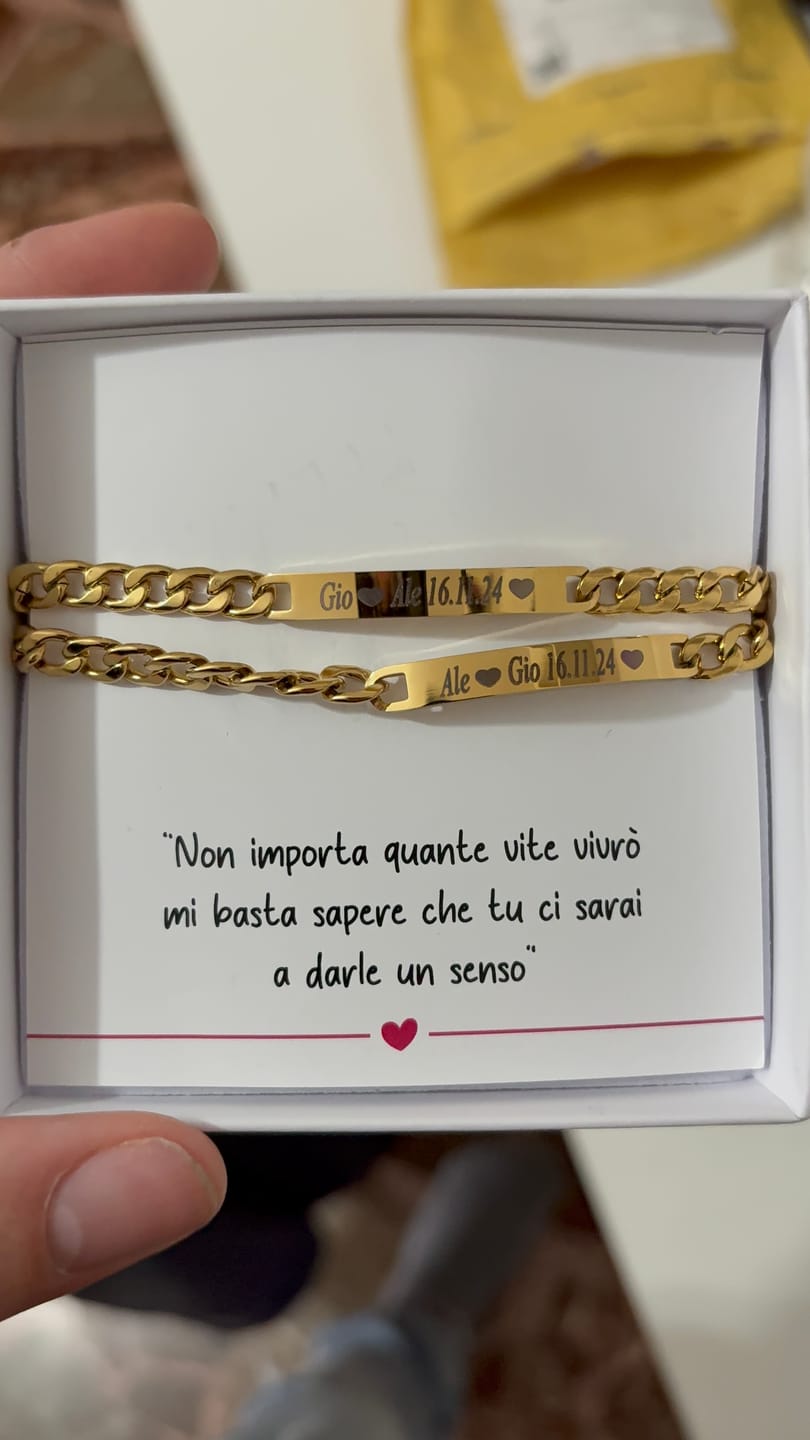 Customer photo review of Bracciali per Coppia Personalizzati con Incisione ✦ Unione Eterna