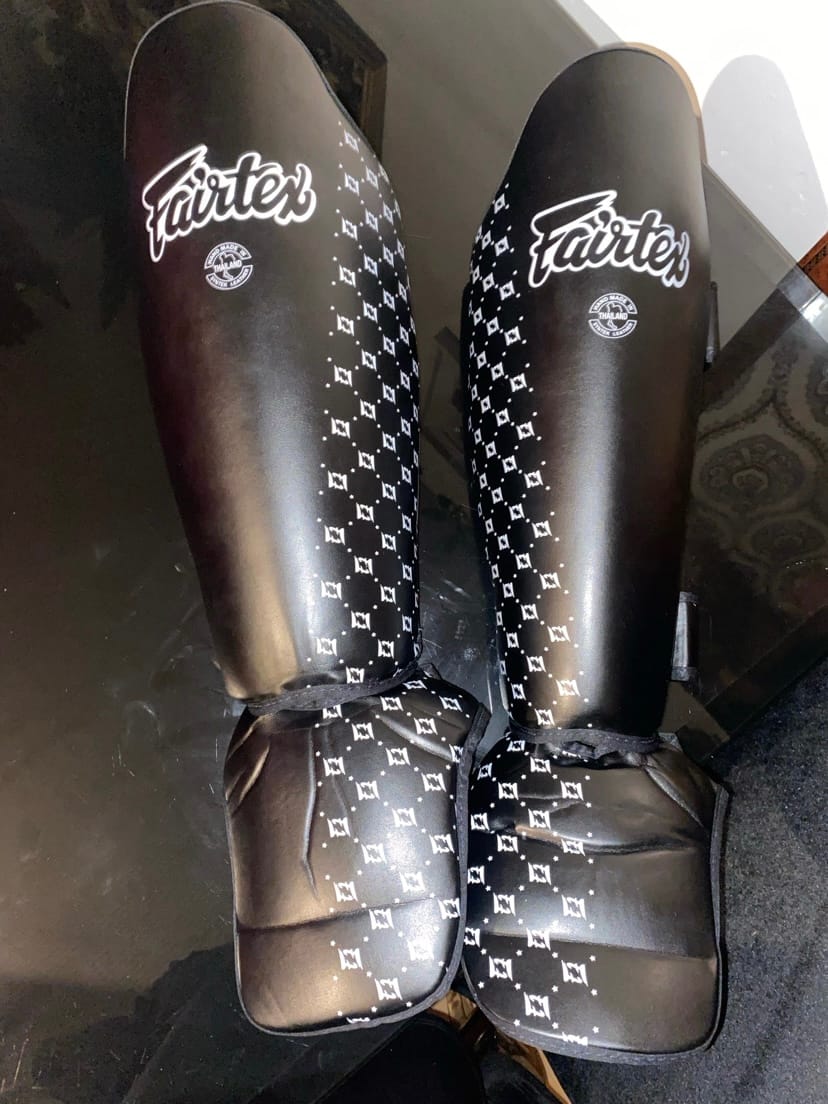 Customer photo review of Fairtex SP5 Black Shin Pads