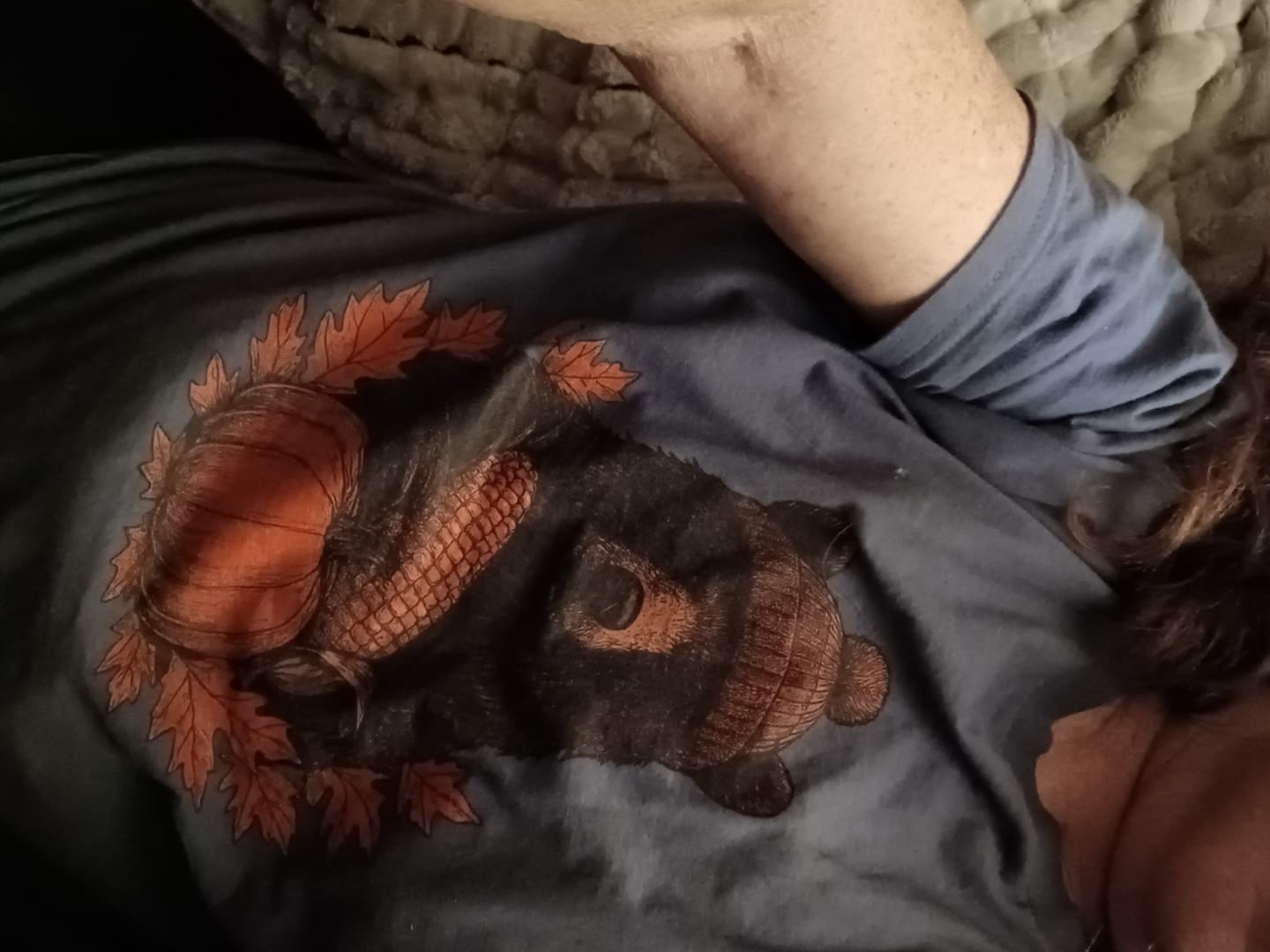 Customer photo review of Bear Autumn Anthem Softstyle Tee