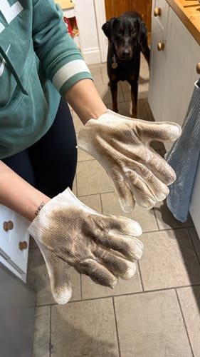 Customer photo review of Glove Pet Wipes for Full Body, Bum & Paws