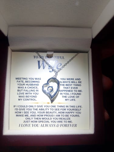 Customer photo review of To My Beautiful Wife - Forever Love Necklace Gift Set - SS323