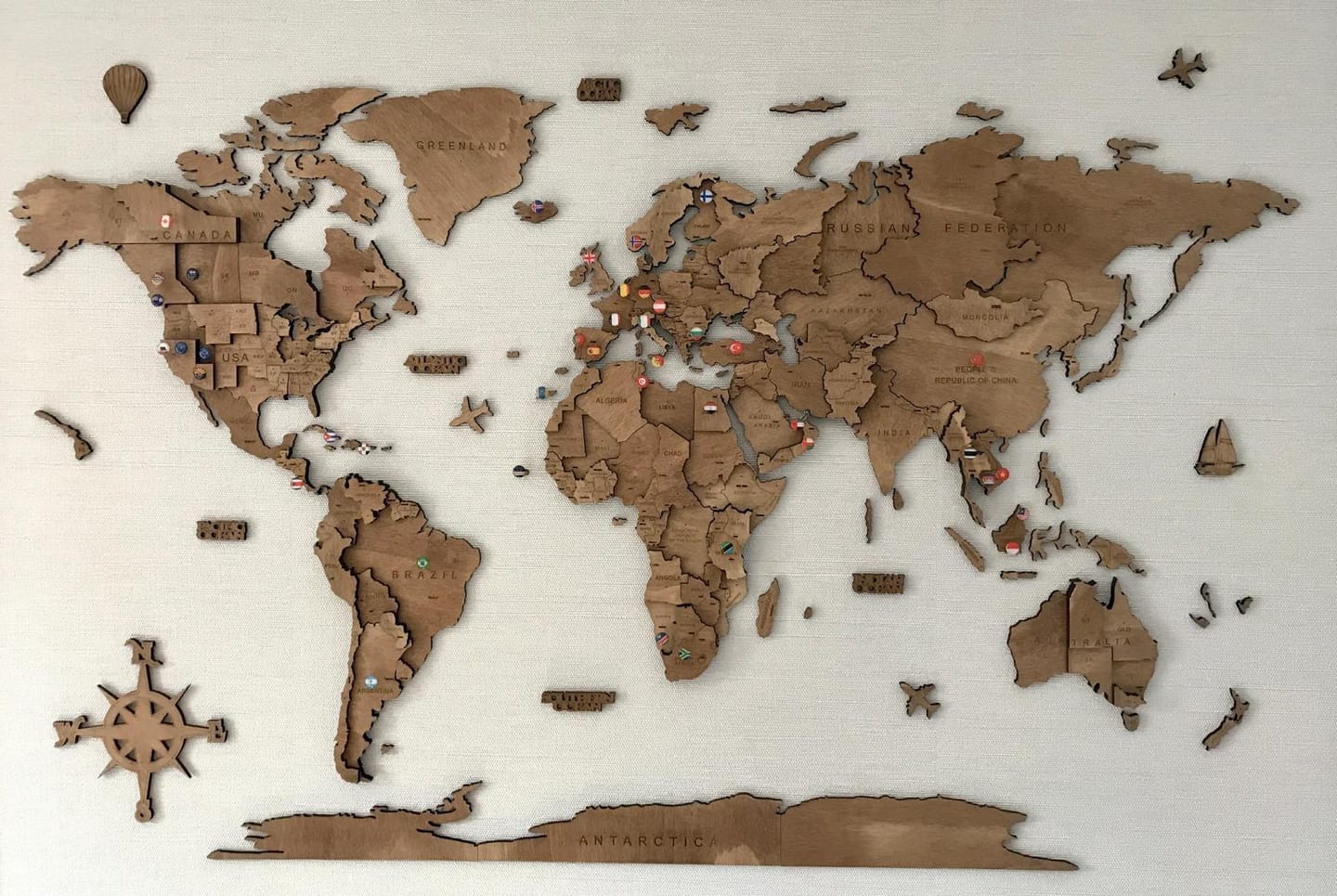 Customer photo review of 3D Wooden World Map