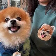 Customer photo review of Custom Embroidered Dog Portrait Photo Sweatshirt | Gifts For Pet Lovers