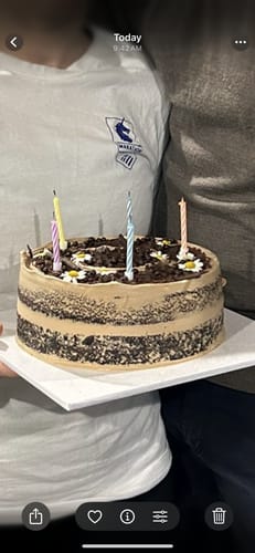 Customer photo review of double chocolate cake