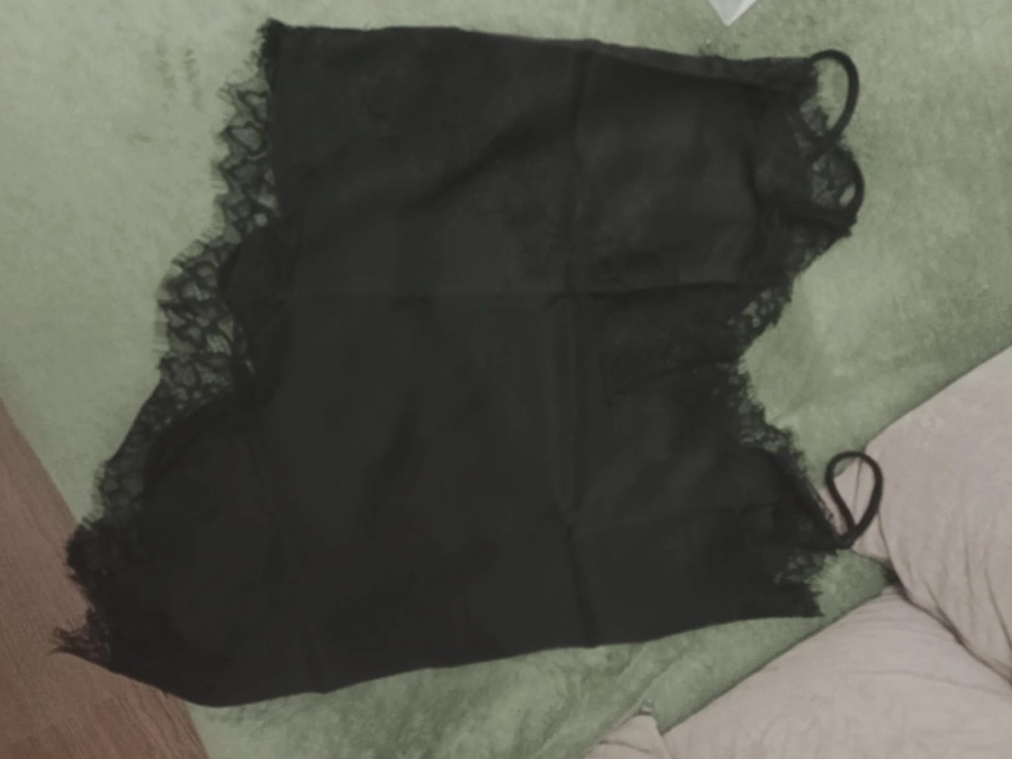 Customer photo review of Kara Asymmetric Satin Cami Top
