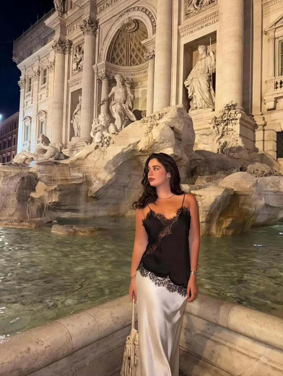 Customer photo review of Kara Asymmetric Satin Cami Top