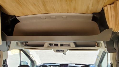 Customer photo review of Ford Transit Headliner Shelf DIY Kit