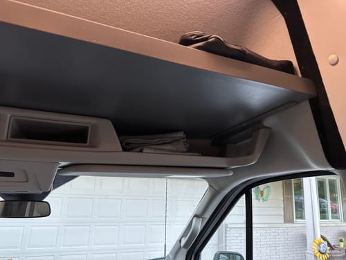 Customer photo review of Ford Transit Headliner Shelf DIY Kit