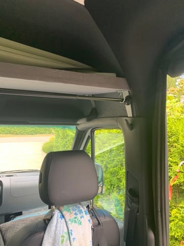 Customer photo review of Sprinter Van Headliner Shelf - DIY Kit | vancillary