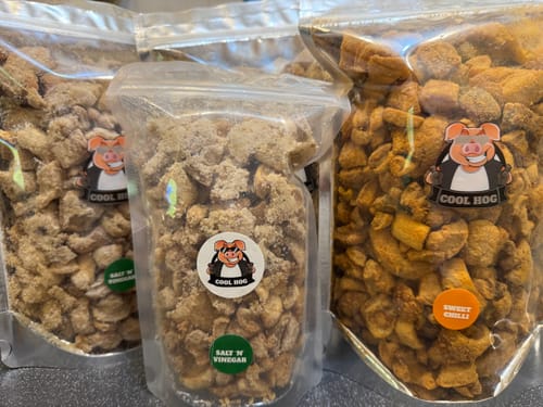 Customer photo review of Salt & Vinegar Flavour Pork Scratching Jar Refill