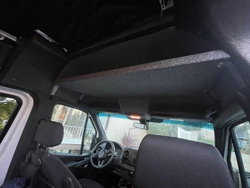 Customer photo review of Sprinter Van Headliner Shelf - DIY Kit | vancillary