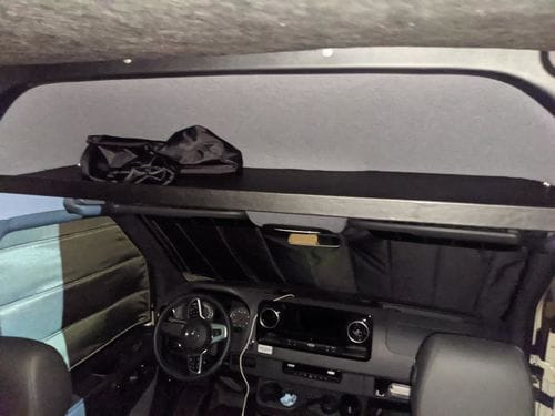 Customer photo review of Sprinter Van Headliner Shelf - DIY Kit | vancillary