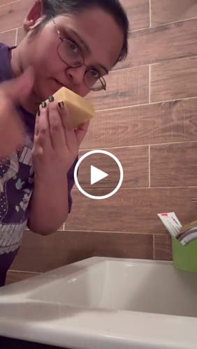 Customer video review of Turmeric Lemon Exfoliating Soap Bar (Hyperpigmentation & Brighten)