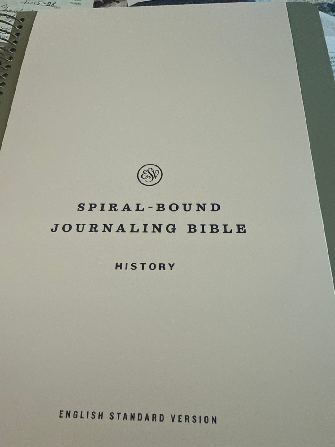 Customer photo review of Spiral Bible™ - ESV - Old Testament - History