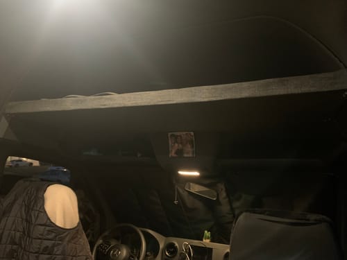 Customer photo review of Sprinter Van Headliner Shelf - DIY Kit | vancillary