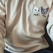 Customer photo review of Custom Embroidered Dog Portrait Photo Sweatshirt | Gifts For Pet Lovers