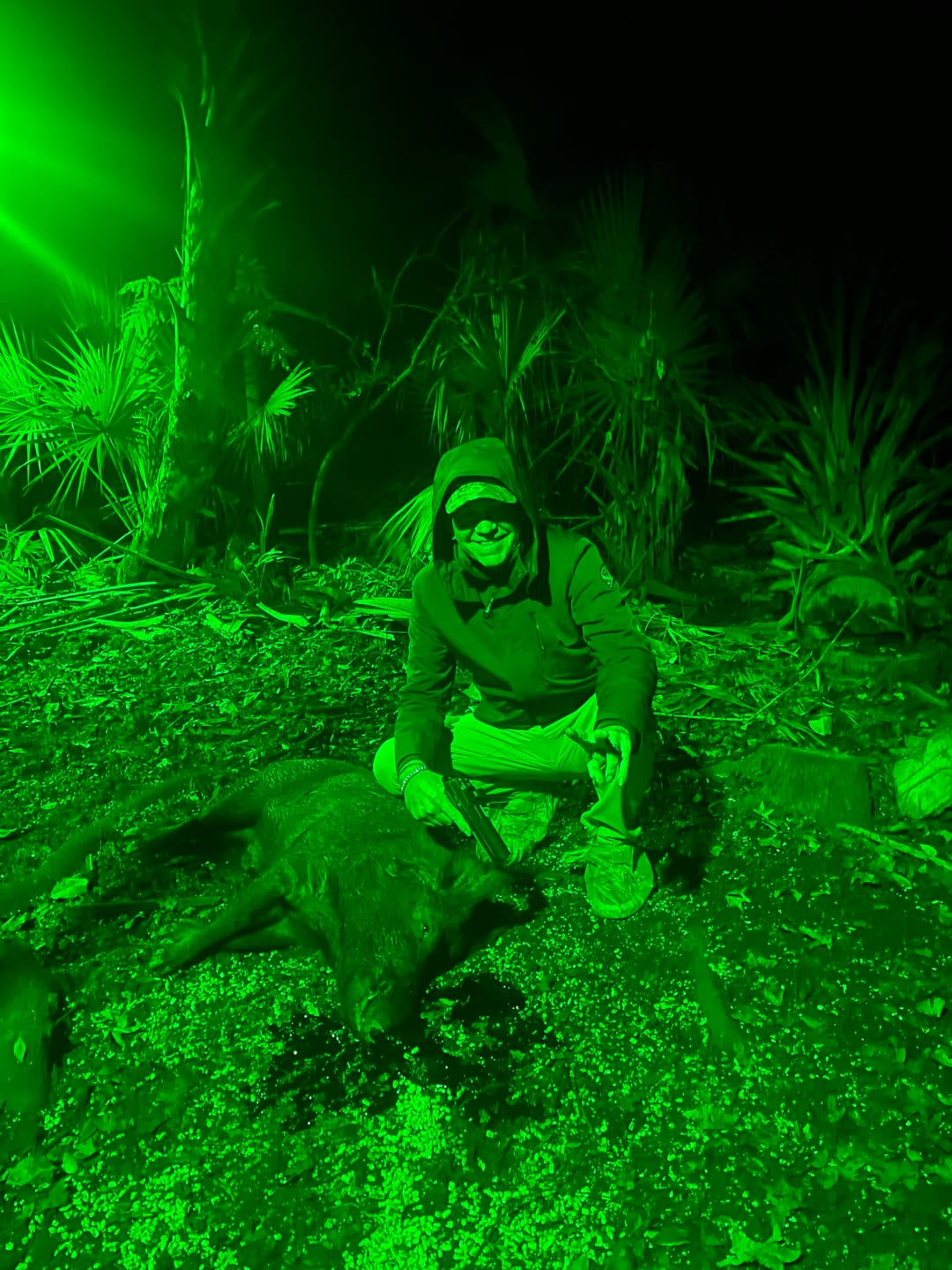 Customer photo review of Powereful Solar Green Feeder Light for Hunting-25,000 lumens