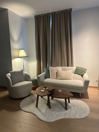 Customer photo review of WOOOD Serra Draaifauteuil - Polyester - Off White  - 75x70x69