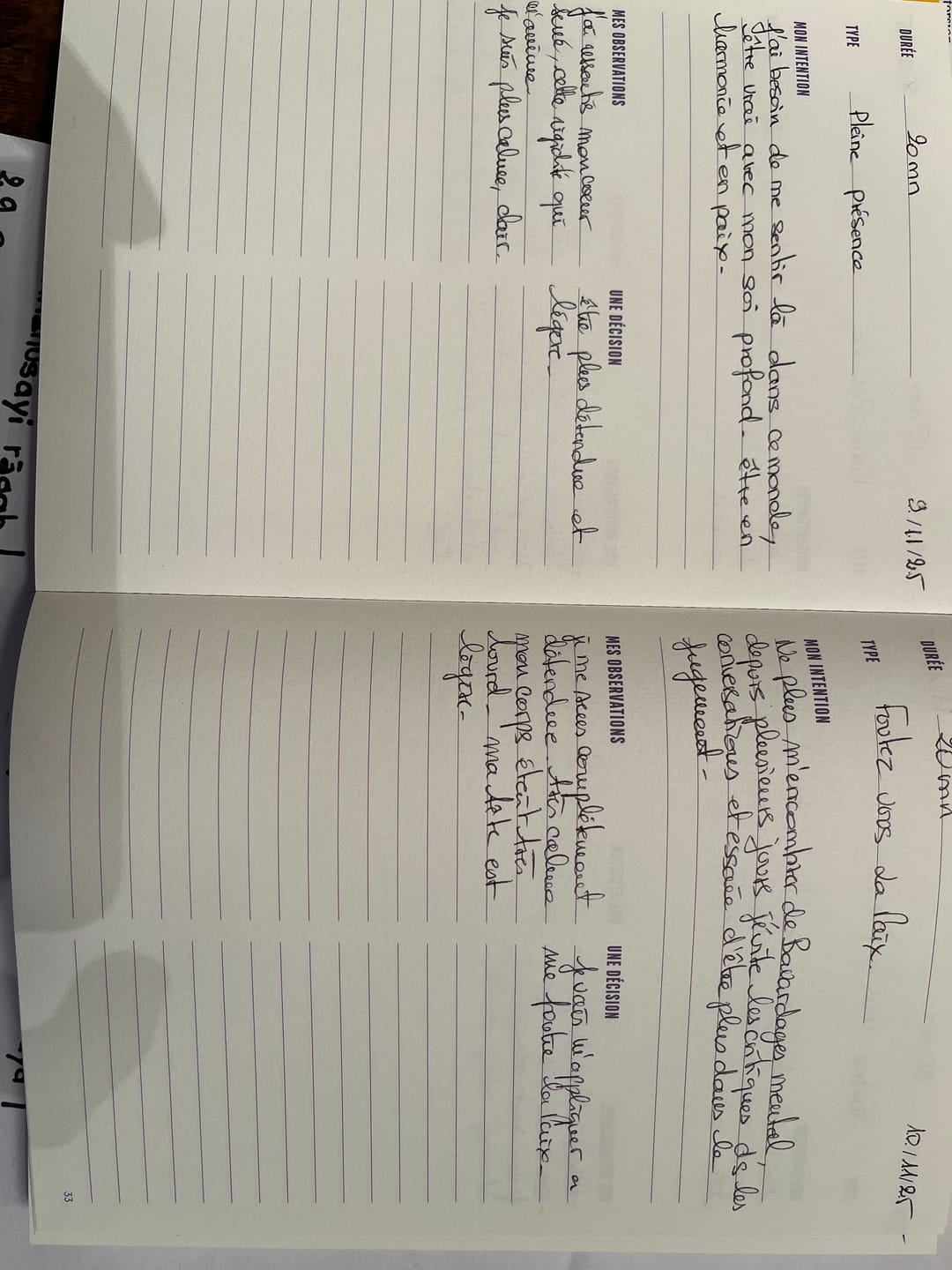 Customer photo review of Carnet de Méditation