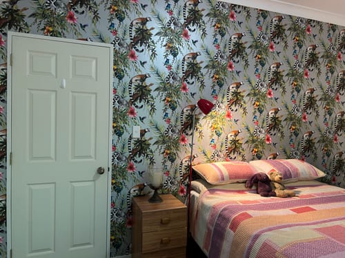 Customer photo review of Lemur Wallpaper - Silver