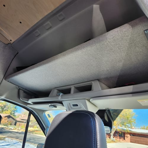 Customer photo review of Ford Transit Headliner Shelf DIY Kit