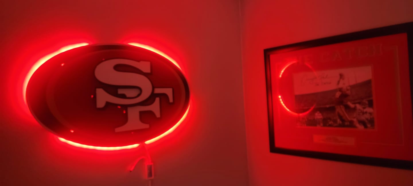 Customer photo review of San Francisco 49ers "SF Oval" 3D Vintage Metal Wall Art