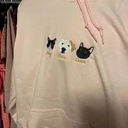 Customer photo review of Custom Embroidered Dog Portrait Photo Sweatshirt | Gifts For Pet Lovers