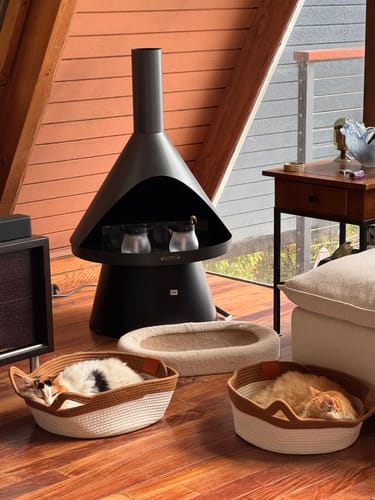 Customer photo review of Instinct Basket | Handwoven & Chemical-Free Cat Territory (Small is out of stock so we're price matching the Large Instinct Basket)