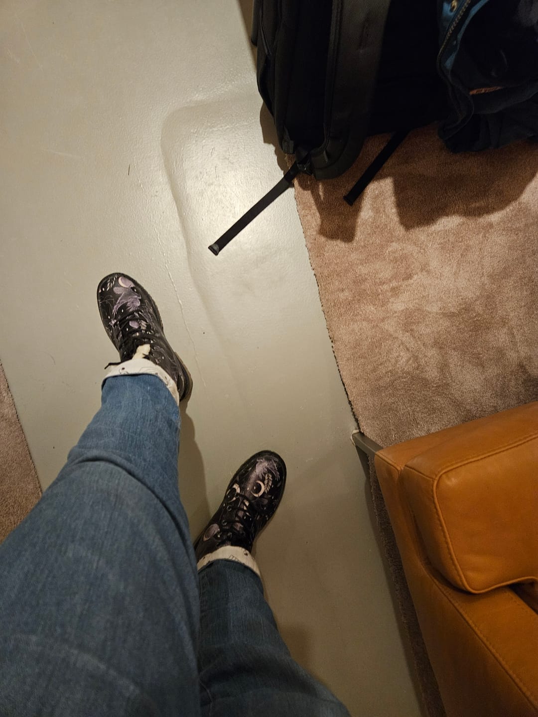 Customer photo review of Ravens Of The Night On Black Lace Up Vegan Leather Winter Chukka Boots