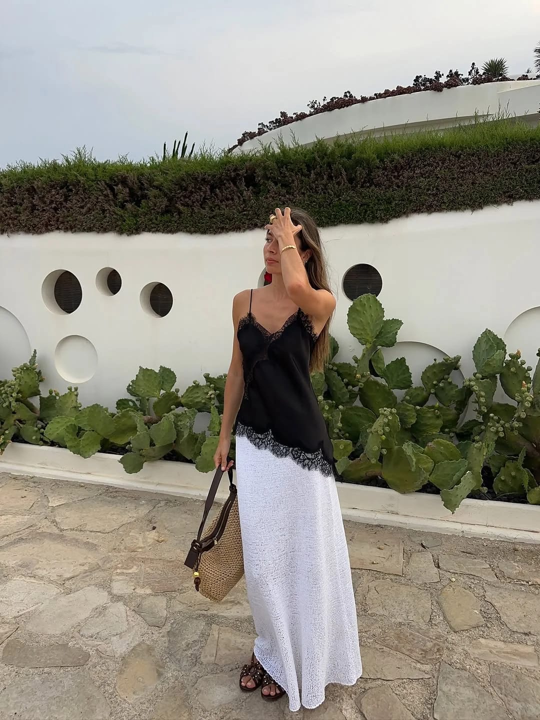 Customer photo review of Kara Asymmetric Satin Cami Top