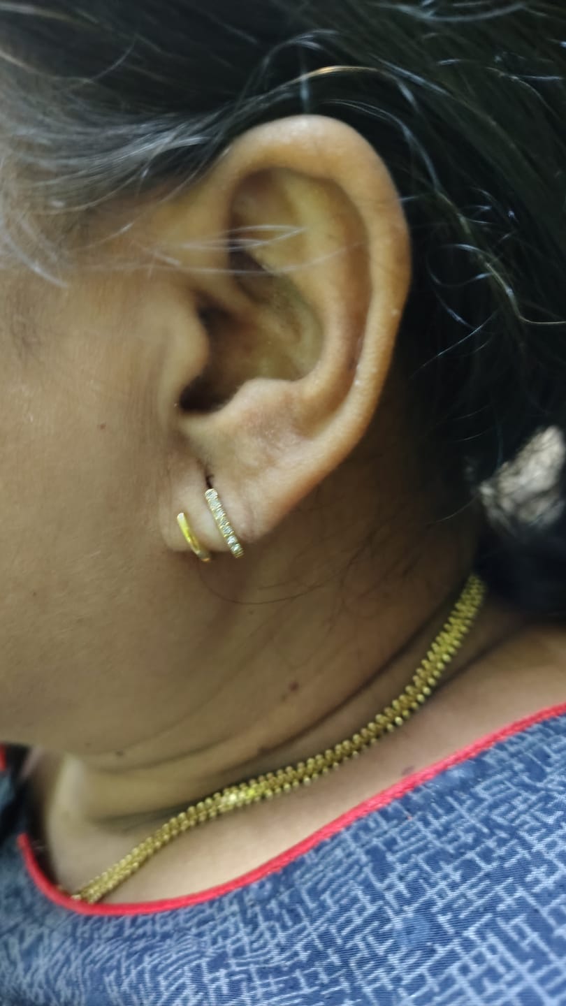 Customer photo review of Crystal Curve Earrings