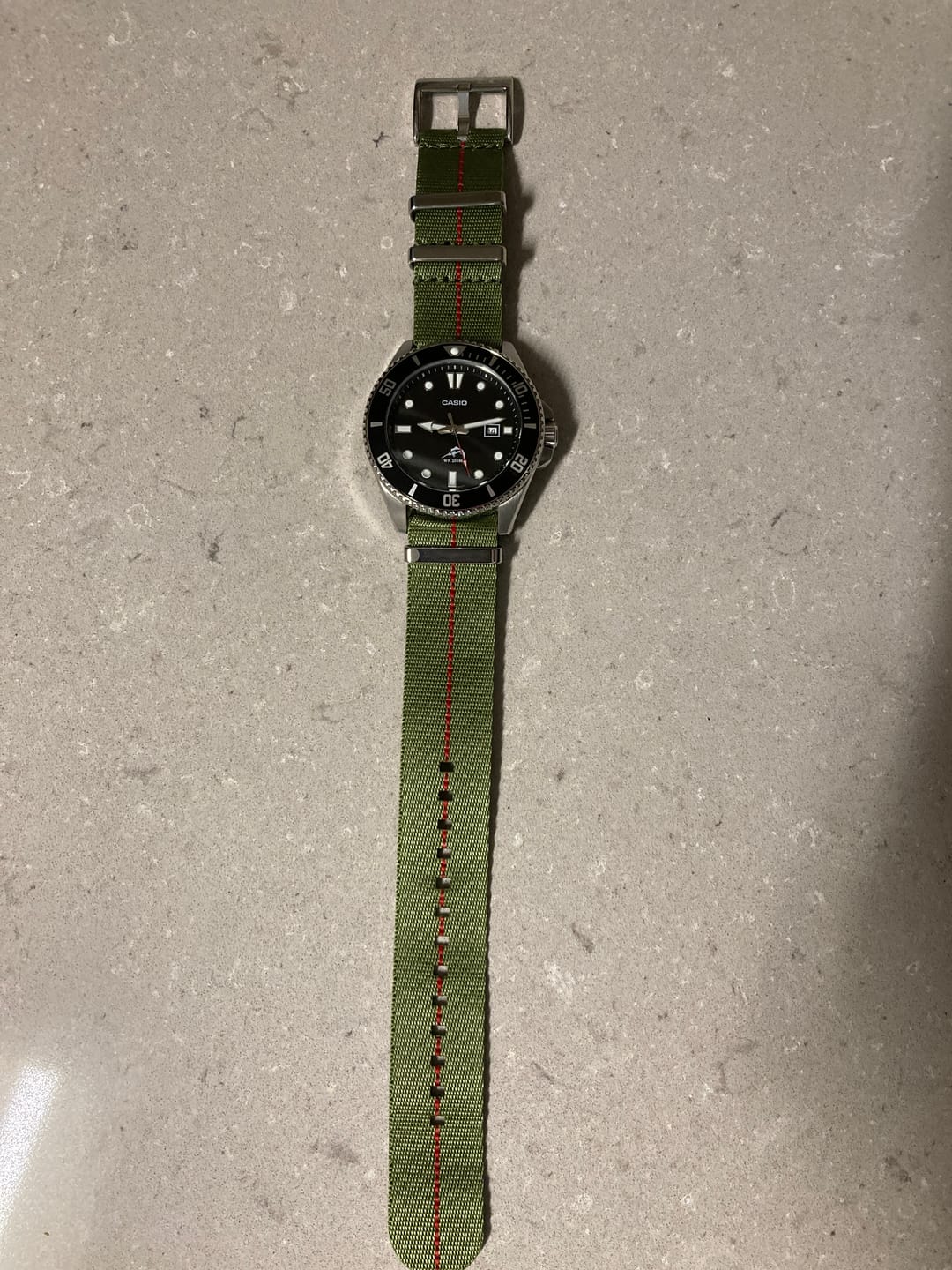 Customer photo review of AlphaShark Slim - Green/Red Stripe JV