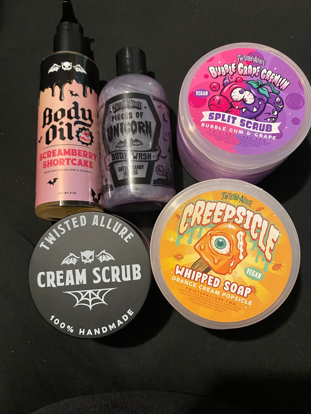 Customer photo review of Bubble Grape Gremlin Split Scrub