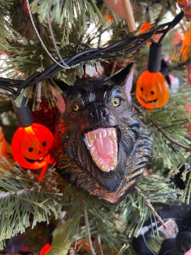 Customer photo review of Classic Werewolf Horror Theme Glass Ornament, Vintage Halloween Tree Decoration