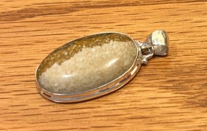 Customer photo review of Picture Jasper Pendant 1 5/8" (.925 Sterling Silver)