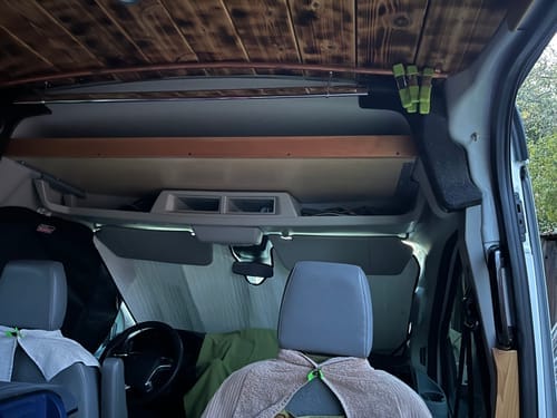 Customer photo review of Ford Transit Headliner Shelf DIY Kit