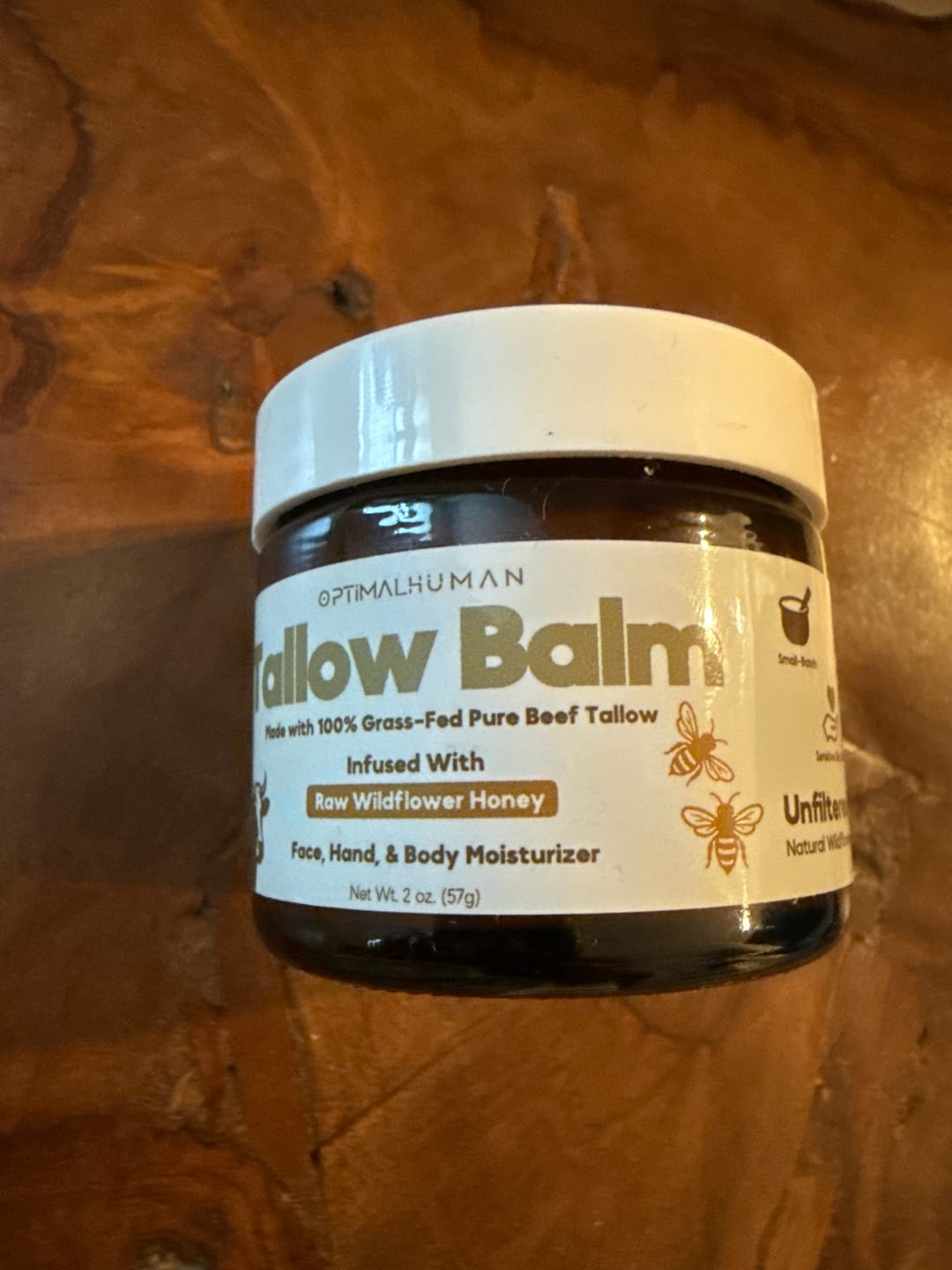 Customer photo review of Optimal Human - Grass-Fed Tallow Balm With Raw Honey