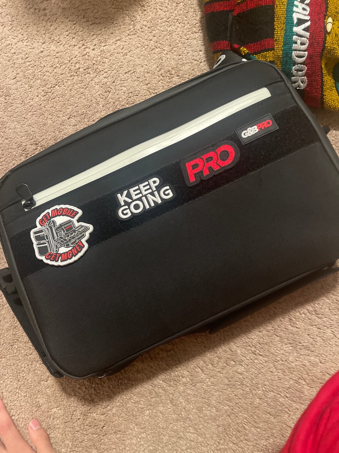 Customer photo review of Crossbody Mobile Workstation with Extending Tray System – OG Black
