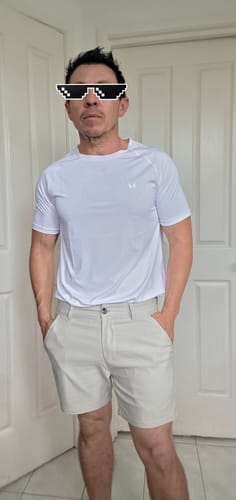 Customer photo review of Ultra-Stretch 5" Chino Shorts - White