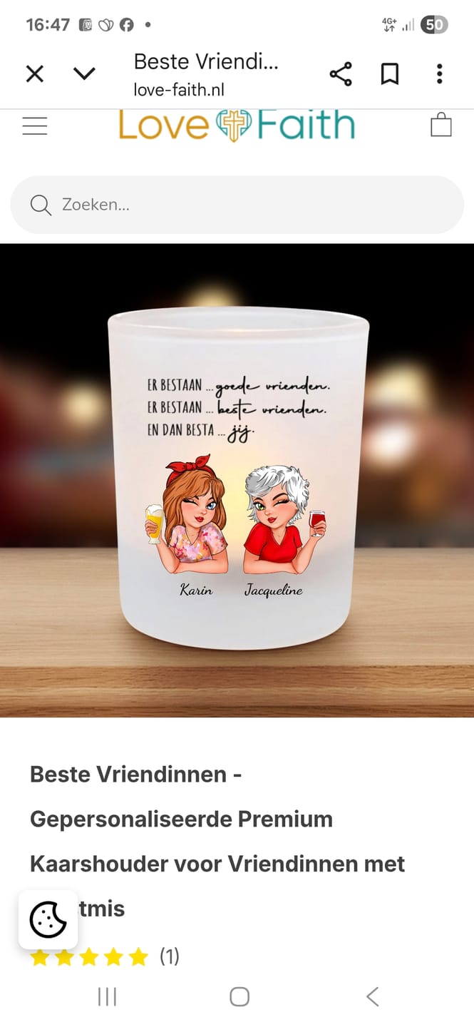 Customer photo review of Beste Vriendinnen - Gepersonaliseerde Premium Kaarshouder voor Vriendinnen met Kerstmis