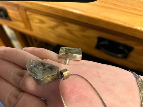 Customer photo review of Raw Amethyst Ring Size 5.5 (.925 Sterling Silver)