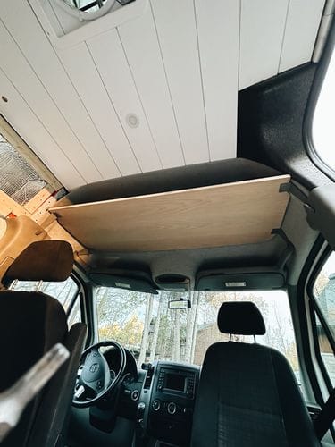 Customer photo review of Sprinter Van Headliner Shelf - DIY Kit | vancillary