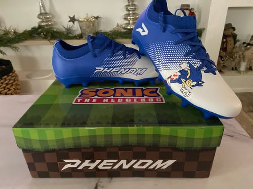 Customer photo review of Sonic the Hedgehog All Purpose Cleats - Quantum Energy by Phenom Elite