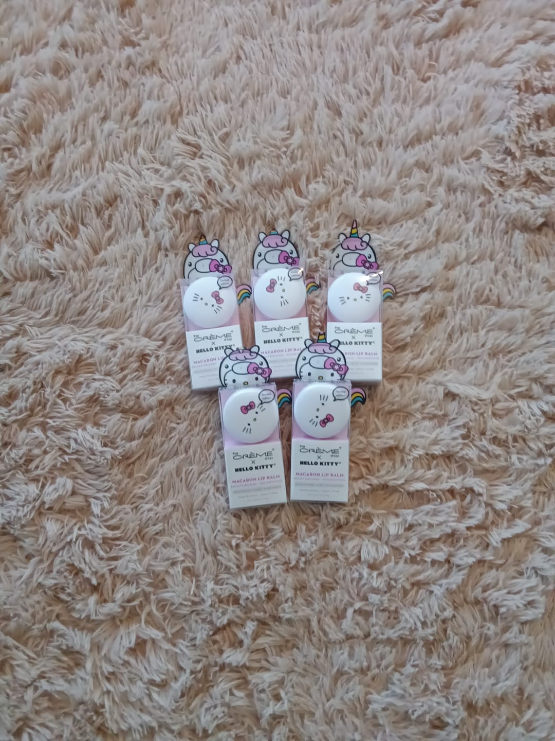 Customer photo review of The Creme Shop X Hello Kitty Macaron Lip Balm Sweet Sprinkles - Wholesale 6 Units (HMLB8380)