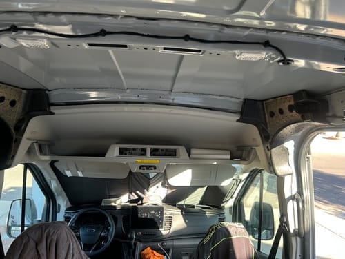 Customer photo review of Ford Transit Headliner Shelf DIY Kit