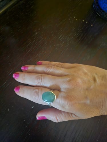 Customer photo review of Green Aventurine Oval Ring