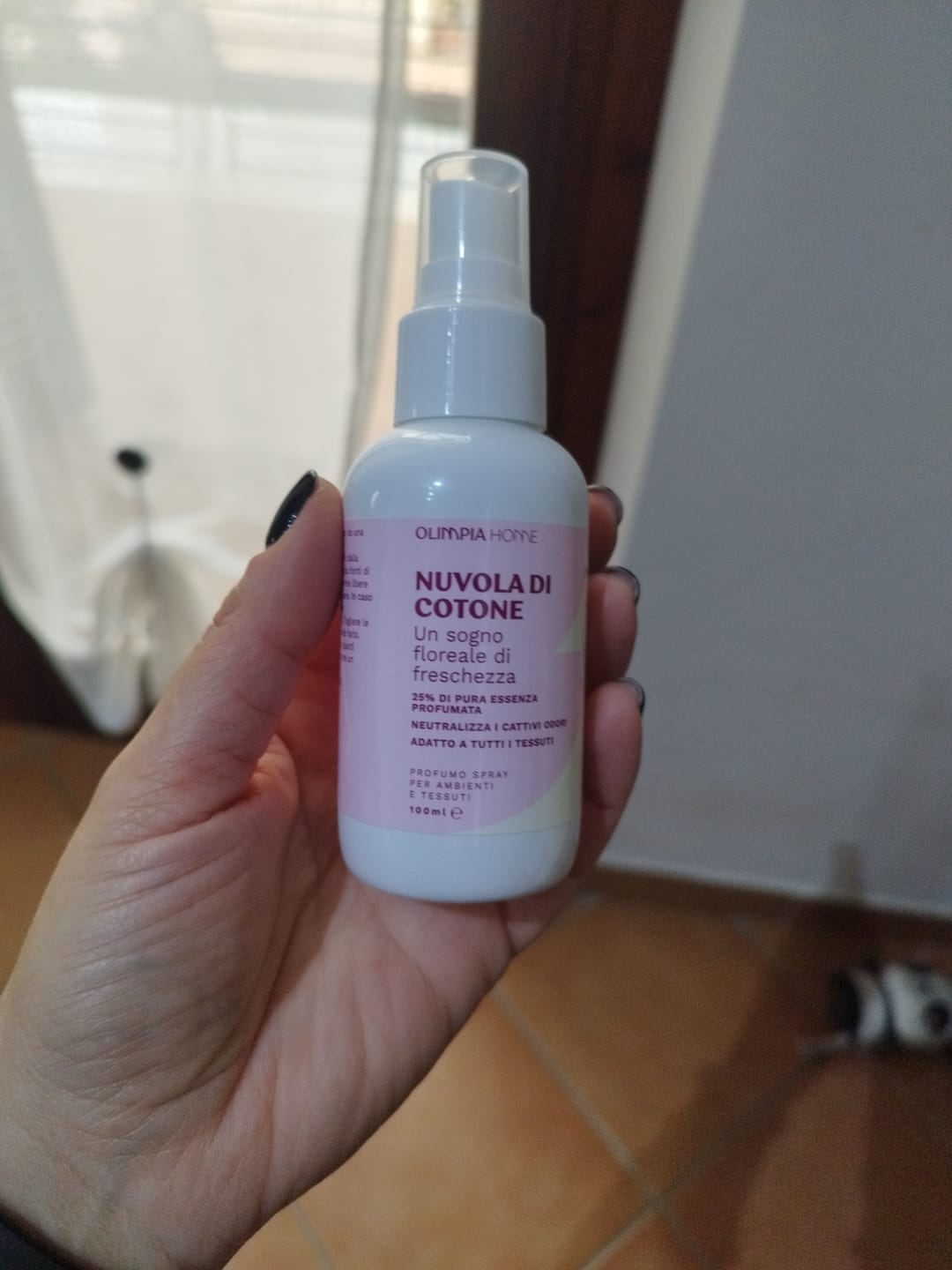 Customer photo review of Profumo spray per tessuti Nuvola di Cotone ml.100
