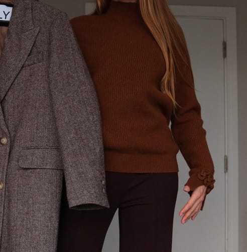 Customer photo review of LILY Wool Blend Half-Turtleneck Sweater