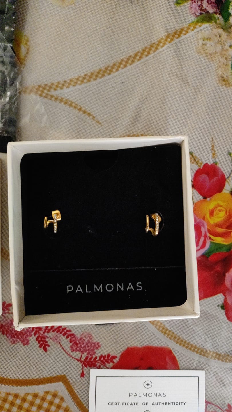 Customer photo review of Crystal Curve Earrings