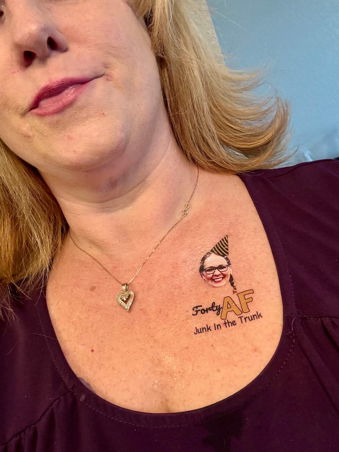Customer photo review of Birthday AF - Temporary Tattoo